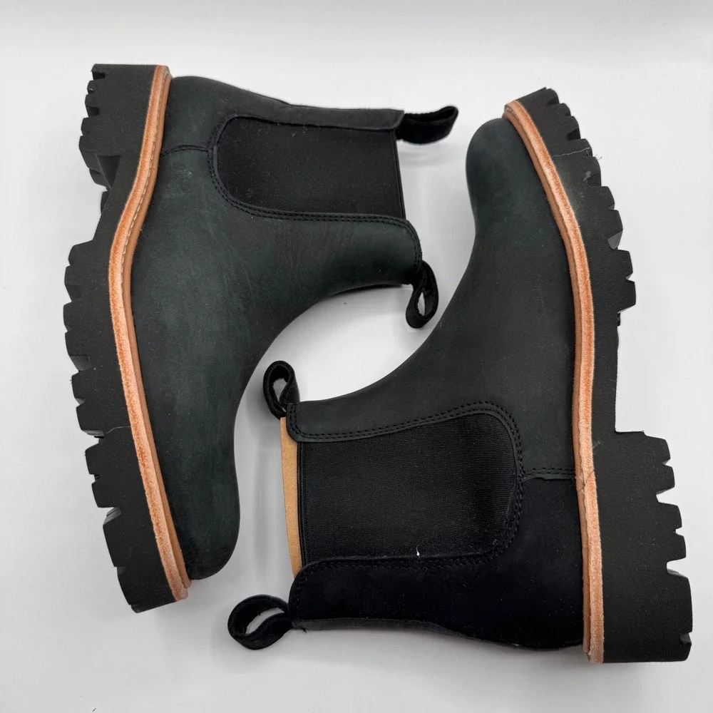 Nisolo Go-To Lug Chelsea Boot‎ Black Leather Lug Sole Women's 11 New in Box